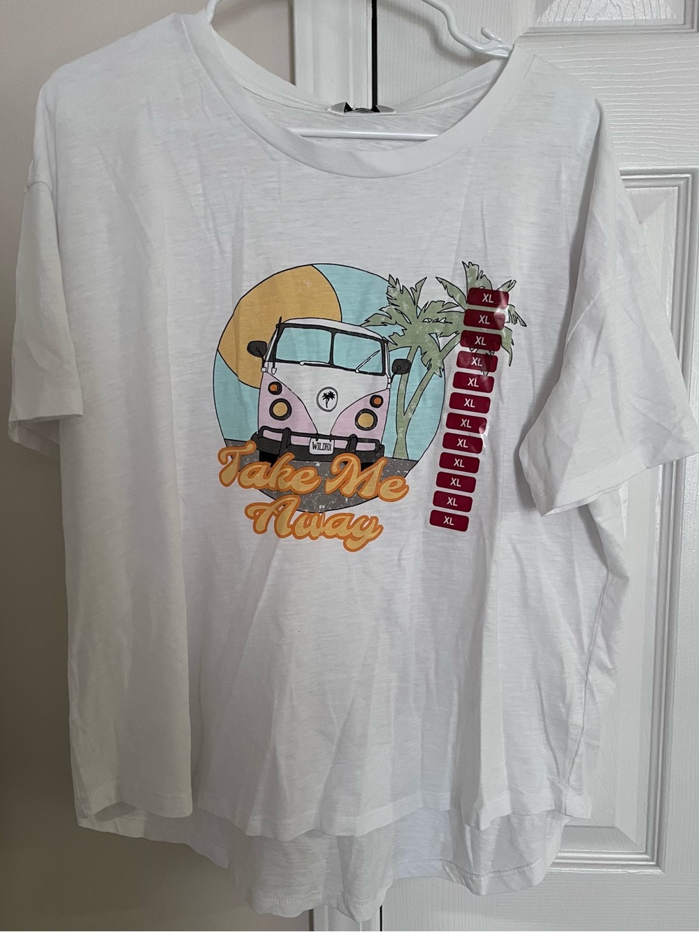 Wildfox Take Me Away Graphic Tee - White Size XL NWT
